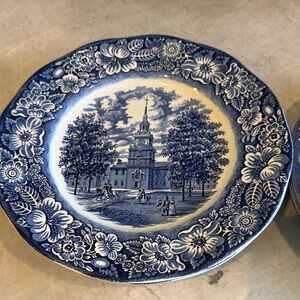 Blue and White Plates Made in England set of 6 — MAKE OFFER